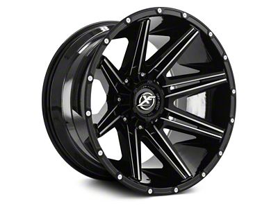 XF Offroad XF-220 Gloss Black Milled 8-Lug Wheel; 18x9; 12mm Offset (19-24 RAM 2500)