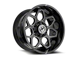 XF Offroad XF-233 Gloss Black and Milled 8-Lug Wheel; 20x12; -24mm Offset (10-18 RAM 2500)