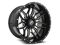 XF Offroad XF-222 Gloss Black and Milled 8-Lug Wheel; 20x10; -12mm Offset (19-25 RAM 3500 SRW)