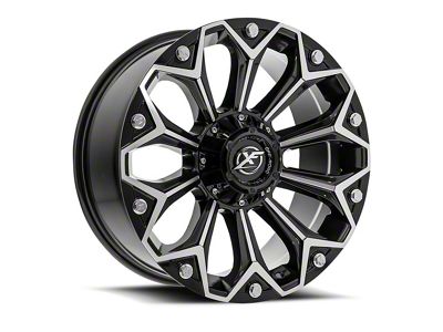 XF Offroad XF-212 Gloss Black and Machined 6-Lug Wheel; 20x9; 12mm Offset (19-23 Ranger)