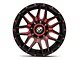 XF Offroad XF-222 Gloss Black Red Milled 6-Lug Wheel; 20x9; 12mm Offset (19-23 Ranger)