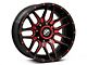 XF Offroad XF-222 Gloss Black Red Milled 6-Lug Wheel; 20x9; 12mm Offset (19-23 Ranger)