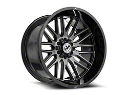 XF Offroad XF-240 Gloss Black and Brushed Double Dark Tint 6-Lug Wheel; 22x10; -24mm Offset (24-26 Ranger)