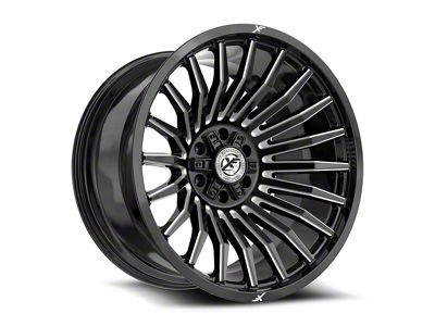 XF Offroad XF-231 Gloss Black and Milled 6-Lug Wheel; 24x14; -76mm Offset (19-26 Sierra 1500)