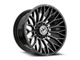 XF Offroad XF-237 Gloss Black and Brushed Double Dark Tint 8-Lug Wheel; 24x12; -44mm Offset (07-10 Sierra 2500 HD)