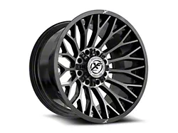 XF Offroad XF-237 Gloss Black and Brushed Double Dark Tint 8-Lug Wheel; 24x12; -44mm Offset (07-10 Sierra 2500 HD)