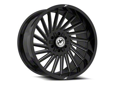 XF Offroad XF-239 Gloss Black Milled 8-Lug Wheel; 22x12; -44mm Offset (20-25 Sierra 2500 HD)