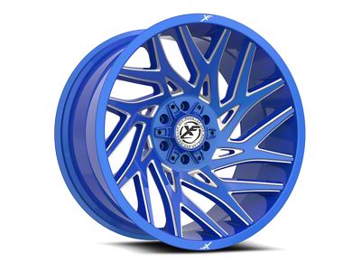 XF Offroad XF-229 Anodized Blue and Milled 8-Lug Wheel; 20x9; 0mm Offset (15-19 Sierra 3500 HD SRW)