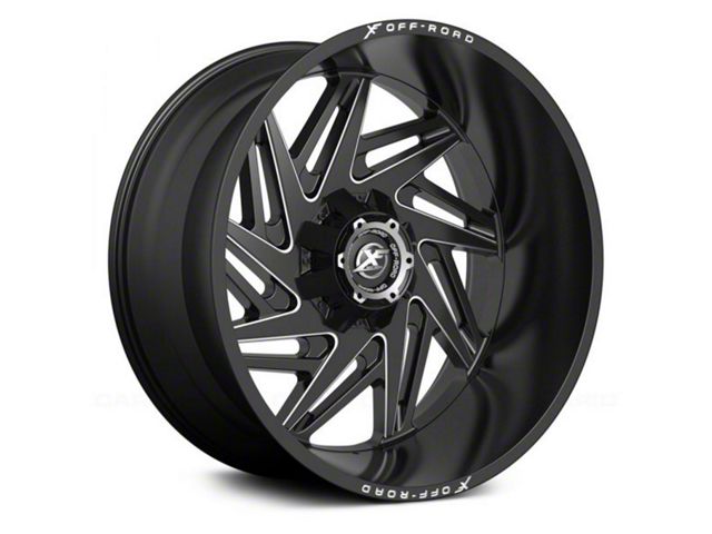 XF Offroad XF-203 Gloss Black Milled 6-Lug Wheel; 17x9; -12mm Offset (14-18 Silverado 1500)