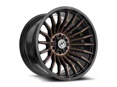 XF Offroad XF-231 Satin Black and Bronze Machined Double Dark Tint 6-Lug Wheel; 20x12; -44mm Offset (19-25 Silverado 1500)
