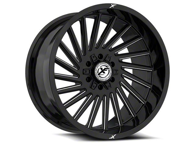 XF Offroad XF-239 Gloss Black Milled 6-Lug Wheel; 20x10; -12mm Offset (19-24 Silverado 1500)