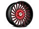 XF Offroad XF-239 Gloss Black Red Machined 6-Lug Wheel; 20x9; 12mm Offset (19-24 Silverado 1500)