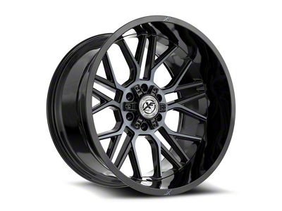 XF Offroad XF-235 Gloss Black and Machined Titanium Double Dark Tint 6-Lug Wheel; 20x9; 12mm Offset (07-14 Tahoe)
