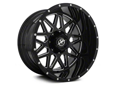XF Offroad XF-211 Gloss Black Milled 6-Lug Wheel; 20x10; -12mm Offset (21-25 Yukon)