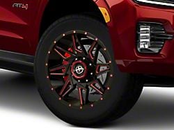 XF Offroad XF-218 Gloss Black Red Milled 6-Lug Wheel; 20x9; 12mm Offset (21-26 Yukon)