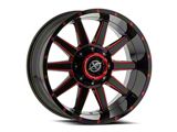 XF Offroad XF-219 Gloss Black and Red Milled 6-Lug Wheel; 17x9; 12mm Offset (21-26 Yukon)