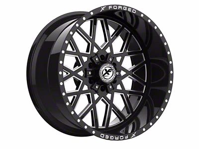 XFX Flow XFX-307 Gloss Black Milled 8-Lug Wheel; 20x12; -44mm Offset (01-06 Silverado 3500 HD SRW)