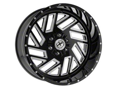 XFX Flow XFX-304 Gloss Black Milled 8-Lug Wheel; 20x12; -44mm Offset (03-09 RAM 2500)