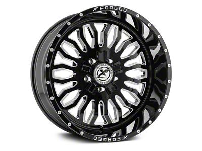 XFX Flow XFX-305 Gloss Black Milled 8-Lug Wheel; 24x14; -76mm Offset (11-14 Sierra 3500 HD SRW)