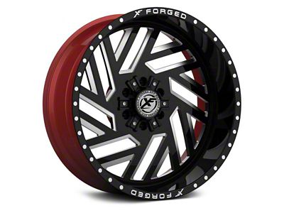 XFX Flow XFX-304 Gloss Black Milled With Red Inner 5-Lug Wheel; 20x12; -44mm Offset (09-18 RAM 1500)