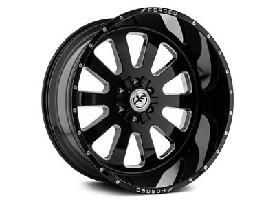 XFX Flow XFX-302 Gloss Black Milled 8-Lug Wheel; 20x12; -44mm Offset (10-18 RAM 2500)