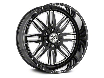 XFX Flow XFX-303 Gloss Black Milled 8-Lug Wheel; 20x12; -44mm Offset (10-18 RAM 2500)