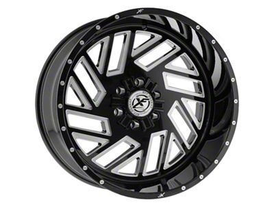 XFX Flow XFX-304 Gloss Black Milled 8-Lug Wheel; 20x12; -44mm Offset (10-18 RAM 2500)