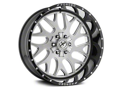 XFX Flow XFX-301 Brushed Milled with Black Lip 8-Lug Wheel; 24x12; -44mm Offset (15-19 Silverado 3500 HD SRW)