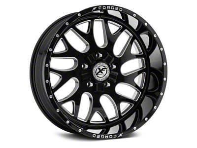 XFX Flow XFX-301 Gloss Black Milled 8-Lug Wheel; 20x12; -44mm Offset (19-24 RAM 2500)