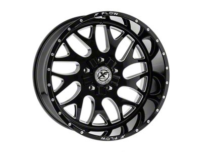 XFX Flow XFX-301 Gloss Black and Milled 6-Lug Wheel; 20x10; -24mm Offset (14-18 Sierra 1500)