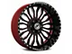 XFX Flow XFX-305 Gloss Black Milled with Red Inner 8-Lug Wheel; 24x12; -44mm Offset (20-24 Sierra 2500 HD)
