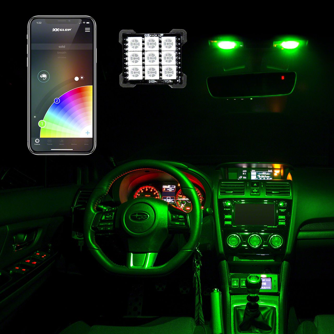 XK Glow Smartphone App Dome Light Bulb Kit (Universal; Some Adaptation May Be Required)