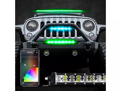 XK Glow App Controlled 32-Inch RGBW LED Light Bar with Mounting Brackets (Universal; Some Adaptation May Be Required)