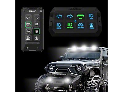 FXC 4-Gang Rocker Switch Panel – 12V-24V – Truck Jeep Ford Off-Road – IP66 Waterproof – Red LED