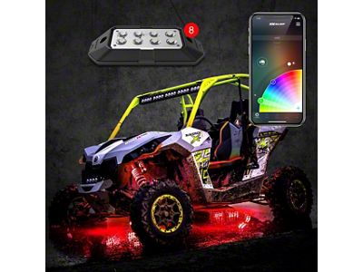 XK Glow App Controlled XKchrome Series Advanced RGB LED Rock Light Kits with Dual-mode Dash Mount Controller (Universal; Some Adaptation May Be Required)