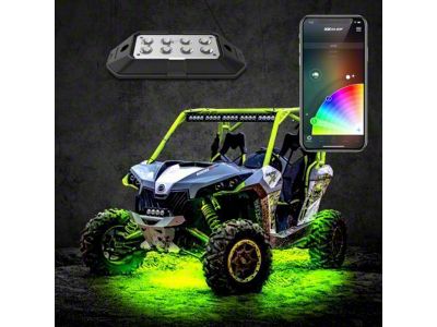 XK Glow App Controlled XKchrome Series Standard RGB LED Rock Light Kits with Dual-mode Dash Mount Controller (Universal; Some Adaptation May Be Required)