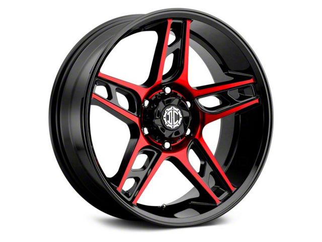 Xtreme Offroad NX-15 Midnight Black Red Face 6-Lug Wheel; 20x10; -25mm Offset (04-08 F-150)