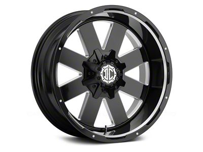 Xtreme Offroad NX-18 Midnight Black Milled 8-Lug Wheel; 20x12; -44mm Offset (23-25 F-250 Super Duty)