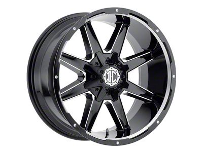 Xtreme Offroad NX-17 Midnight Black Diamond Cut Face 6-Lug Wheel; 20x10; -25mm Offset (21-24 F-150)