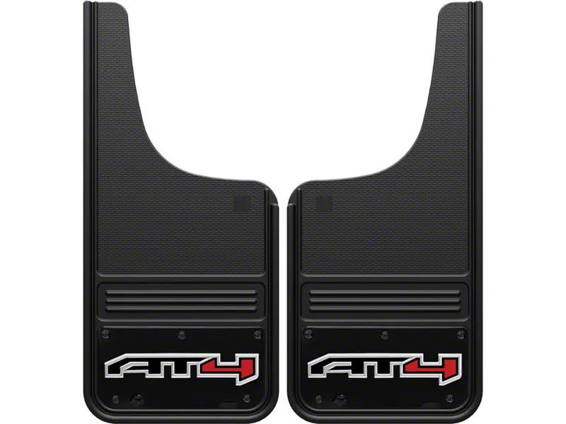 Yukon 12Inch x 26Inch Mud Flaps with AT4 Logo; Front or Rear