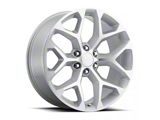 2014 Snowflake Replica Silver Gloss 6-Lug Wheel; 24x10; 24mm Offset (21-26 Yukon)