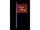4-Foot Bright Blue LED Whip with 10-Inch x 12-Inch Red Buggy Whip Flag; Threaded Base (Universal; Some Adaptation May Be Required)