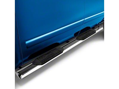 4-Inch Oval Straight Side Step Bars; Polished (07-14 Yukon)