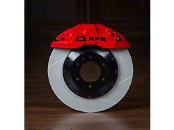 APB 6-Piston Front Big Brake Kit with 16-Inch Slotted Rotors; Red Calipers (21-26 Yukon)