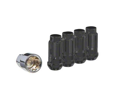 Black Acorn Wheel Locks; M14x1.5; Set of 4 (07-25 Yukon)