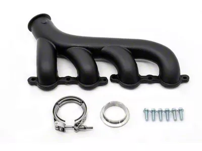 Cast Iron Exhaust Manifold with V-Band Clamp; Passenger Side; Ceramic Black (07-12 Yukon)
