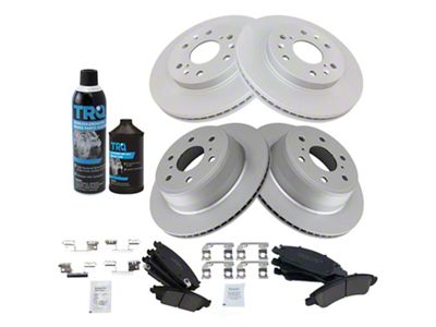 Ceramic 6-Lug Brake Rotor and Pad Kit; Front and Rear (15-20 Yukon)