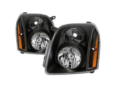 Crystal Headlights; Black Housing; Clear Lens (07-14 Yukon Denali)