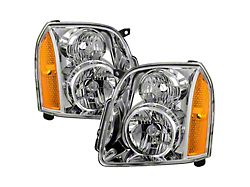 Crystal Headlights; Chrome Housing; Clear Lens (07-14 Yukon, Excluding Denali)