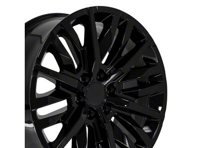 CV33 Gloss Black 6-Lug Wheel; 22x9; 28mm Offset (21-25 Yukon)